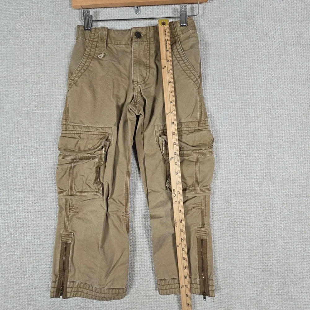 Old Navy Surplus Co Boys 7 Cargo Pants Khaki Beige Zipper Ankle Vintage Y2K 2007